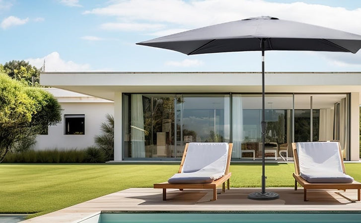 Base Per Ombrellone Supporto Rotondo Per Patio Esterno Resistente ø46xh33cm Nero 016595