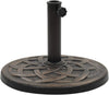 Base Per Ombrellone Supporto Rotondo Per Patio Esterno Resistente ø46xh33cm Nero 016595