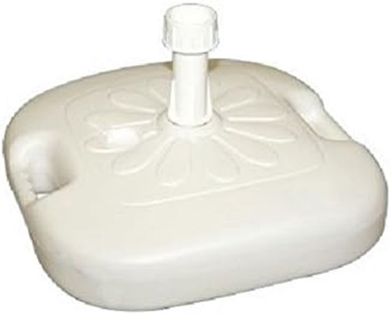 Base Per Ombrellone Da Giardino Spiaggia Riempibile 14lt 44.5x44.5xh10cm Bianco 008654
