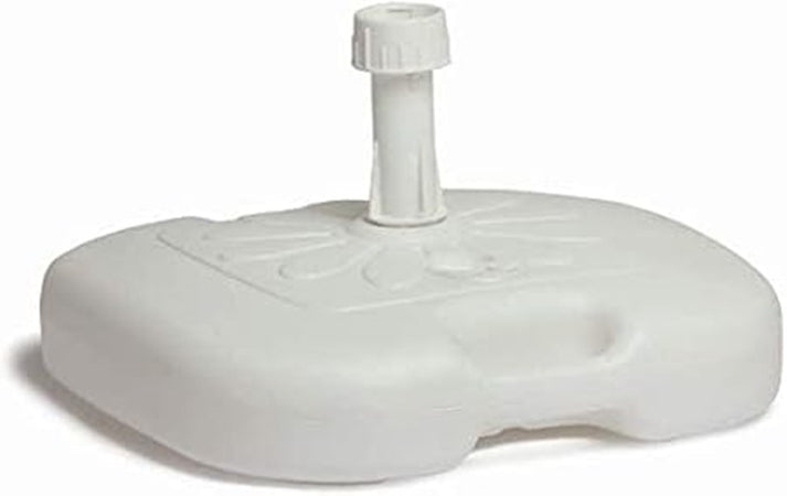 Base Per Ombrellone Da Giardino Spiaggia Riempibile 14lt 44.5x44.5xh10cm Bianco 008654