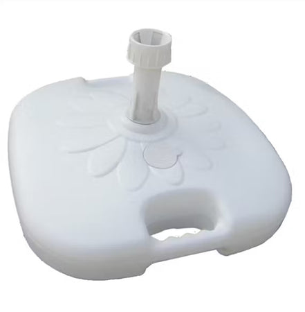Base Per Ombrellone Da Giardino Spiaggia Riempibile 14lt 44.5x44.5xh10cm Bianco 008654