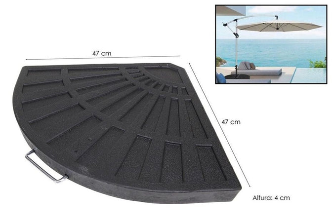Supporto Base Per Ombrellone Peso Piede D'appoggio Con Maniglia Metallo Nero 020701