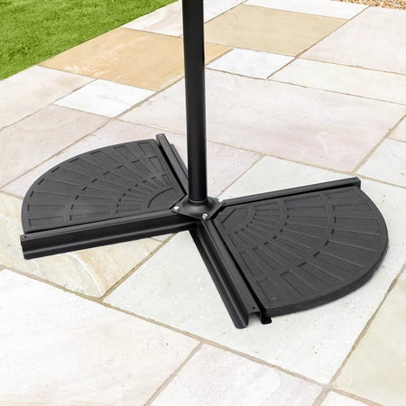 Supporto Base Per Ombrellone Peso Piede D'appoggio Con Maniglia Metallo Nero 020701