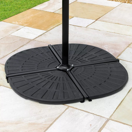 Supporto Base Per Ombrellone Peso Piede D'appoggio Con Maniglia Metallo Nero 020701