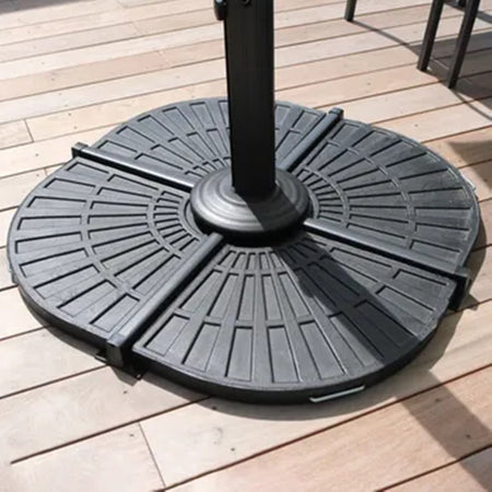 Supporto Base Per Ombrellone Peso Piede D'appoggio Nero Con Maniglia Metallo 020702