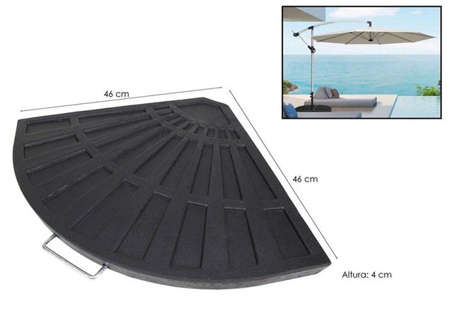 Supporto Base Per Ombrellone Peso Piede D'appoggio Nero Con Maniglia Metallo 020702