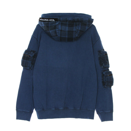 MAUNA-KEA Felpa Leggera Cappuccio Uomo Moleskin Double Hoodie Petroleum da uomo