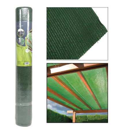 Rotolo Rete Ombreggiante Verde Fitta 1.5x10 Mt Protezione Giardini Terrazze 017066