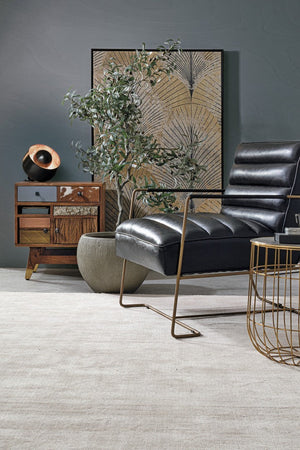 Comodino "Dhaval" per camera, Struttura In Legno Di Mango, Schienale In Mdf