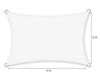 Vela Tenda Rettangolare Parasole Protezione Sole Ombra Giardino 3x4 Mt Bianca 017036