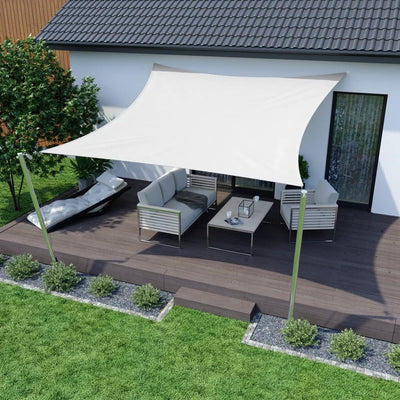 Vela Tenda Quadrata Parasole Protezione Sole Ombreggiatura Giardino 3x3mt Bianca 017035