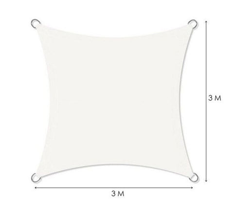 Vela Tenda Quadrata Parasole Protezione Sole Ombreggiatura Giardino 3x3mt Bianca 017035