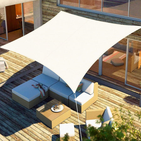 Vela Tenda Quadrata Parasole Protezione Sole Ombreggiatura Giardino 3x3mt Bianca 017035