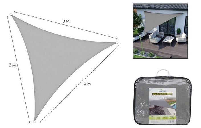 Vela Tenda Triangolare Parasole Protezione Sole Ombreggiatura Giardino 3x3x3mt Grigio 222568