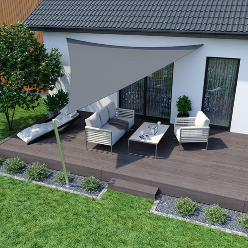 Vela Tenda Triangolare Parasole Protezione Sole Ombreggiatura Giardino 3x3x3mt Grigio 222568