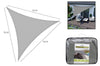 Vela Tenda Triangolare Parasole Protezione Sole Ombra Giardino 3.6x3.6x3.6mt Grigio 222569