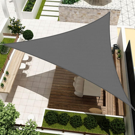 Vela Tenda Triangolare Parasole Protezione Sole Ombra Giardino 5x5x5 Mt Grigio 222570