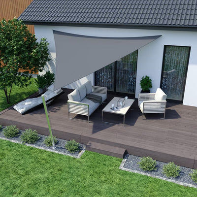 Vela Tenda Triangolare Parasole Protezione Sole Ombra Giardino 5x5x5 Mt Grigio 222570