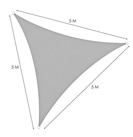 Vela Tenda Triangolare Parasole Protezione Sole Ombra Giardino 5x5x5 Mt Grigio 222570