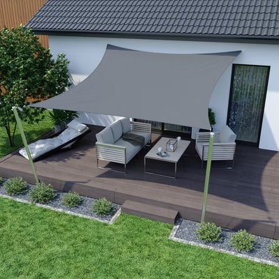 Vela Tenda Quadrata Parasole Protezione Sole Ombreggiatura Giardino 3x3mt Grigio 222584