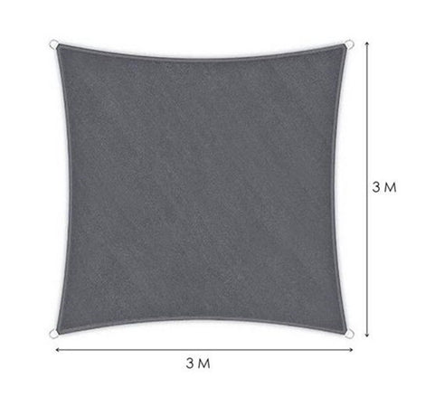 Vela Tenda Quadrata Parasole Protezione Sole Ombreggiatura Giardino 3x3mt Grigio 222584