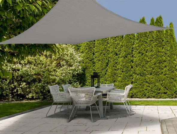 Vela Tenda Quadrata Parasole Protezione Sole Ombreggiatura Giardino 3x3mt Grigio 222584