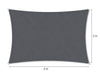 Vela Tenda Rettangolare Parasole Protezione Sole Ombra Giardino 2x3 Mt Grigio 222583