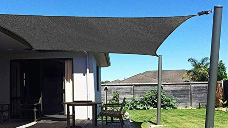 Vela Tenda Rettangolare Parasole Protezione Sole Ombra Giardino 2x3 Mt Grigio 222583