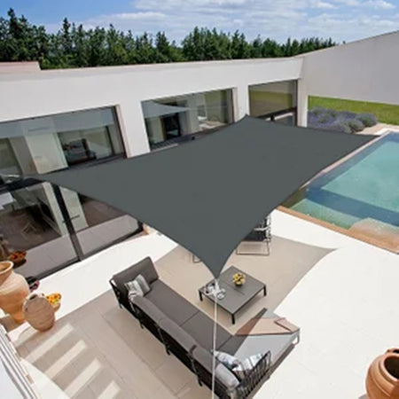 Vela Tenda Rettangolare Parasole Protezione Sole Ombra Giardino 2x3 Mt Grigio 222583