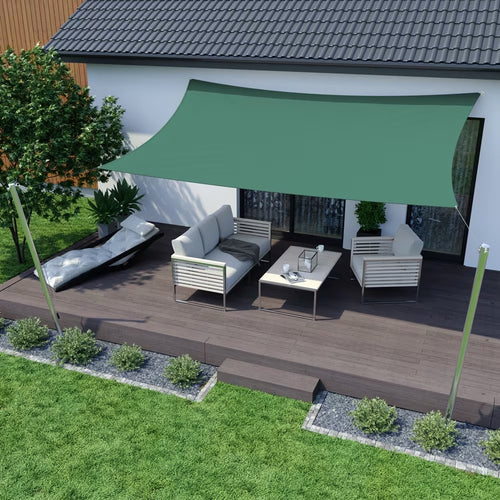 Vela Tenda Rettangolare Parasole Protezione Sole Ombra Giardino 2x3 Mt Verde 017031