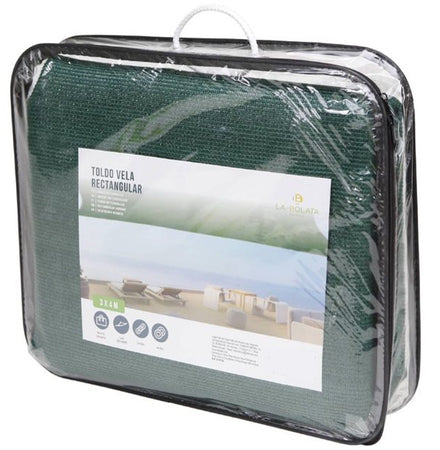 Vela Tenda Rettangolare Parasole Protezione Sole Ombra Giardino 3x4 Mt Verde 017033