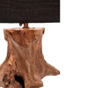 Lampada da tavolo Esroots con struttura in legno, colore nero decorazione interni h 55 cm
