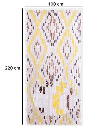 Tenda Moschiera Con Piastrine In Pvc Decoro Rombo Marrone 100x220cm Tpl13 017347