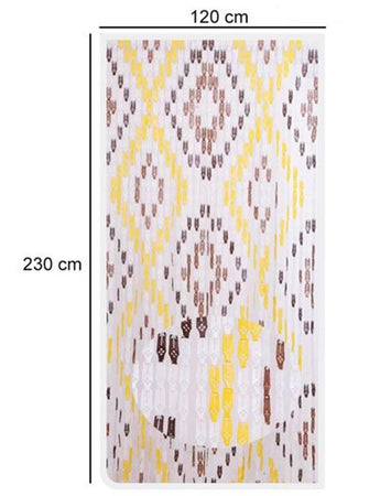 Tenda Moschiera Con Piastrine In Pvc Decoro Rombo Marrone 120x230cm Tpl16 017348
