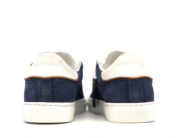 CRIME LONDON Sneakers Uomo Low Top Essential Nabuk Blu
