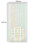 Tenda Moschiera Con Fili Perline Decoro Multicolore In Pvc 120x230cm Tpl07 017337