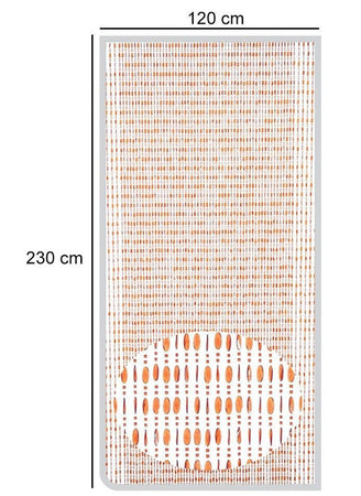 Tenda Moschiera Con Fili Perline Color Cognac In Pvc 120x230cm Decoro Tpl11 017331