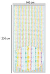Tenda Moschiera Con Fili Perline Decoro Multicolore In Pvc 140x230cm Tpl20 017338