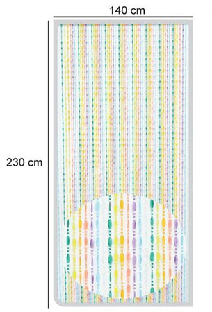 Tenda Moschiera Con Fili Perline Decoro Multicolore In Pvc 140x230cm Tpl20 017338
