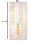 Tenda Moschiera Con Perline Bicolore Trasparente-arancio In Pvc 100x220cm Tpl66 017342