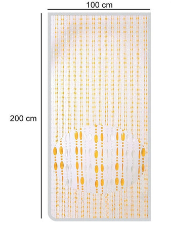 Tenda Moschiera Con Perline Bicolore Trasparente-arancio In Pvc 100x220cm Tpl66 017342