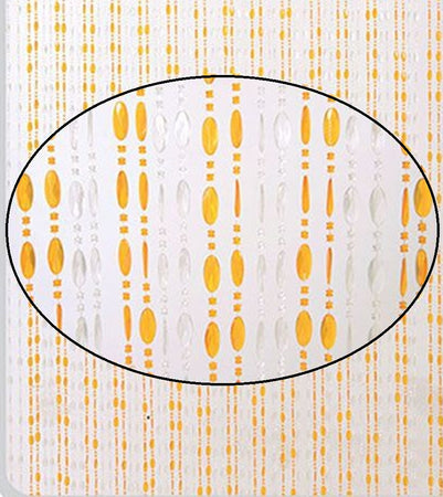 Tenda Moschiera Con Perline Bicolore Trasparente-arancio In Pvc 100x220cm Tpl66 017342