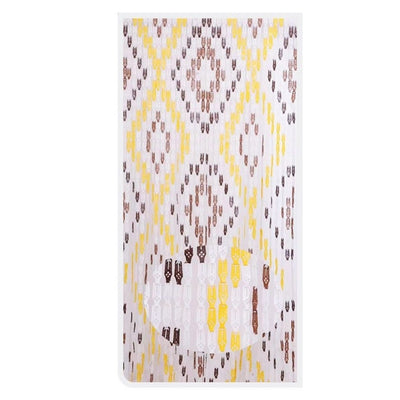 Tenda Moschiera Con Piastrine In Pvc Decoro Rombo Marrone 140x230cm Tpl25 017392