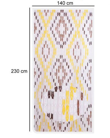 Tenda Moschiera Con Piastrine In Pvc Decoro Rombo Marrone 140x230cm Tpl25 017392