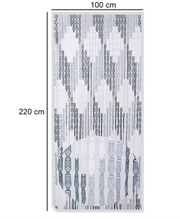 Tenda Moschiera Con Piastrine Bicolore Bianco-grigia In Pvc 100x220 Cm Tpl70 017390
