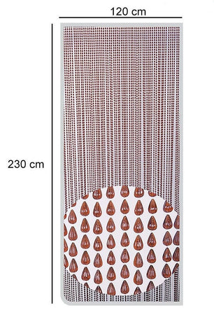 Tenda Moschiera Antimosche Con Perline Grandi Marrone In Pvc 120x230cm Tpl74 017400