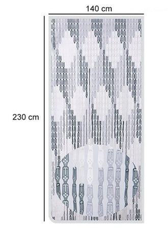 Tenda Moschiera Con Piastrine Bicolore Bianco-grigia In Pvc 140x230 Cm Tpl72 017391