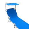 Lettino Con Tettuccio Parasole Blu Sdraio Prendisole 187x55x24 Cm Pieghevole 281018