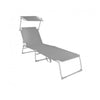 Lettino Con Tettuccio Parasole Grigio Sdraio Prendisole 187x55x24 Cm Pieghevole 281019