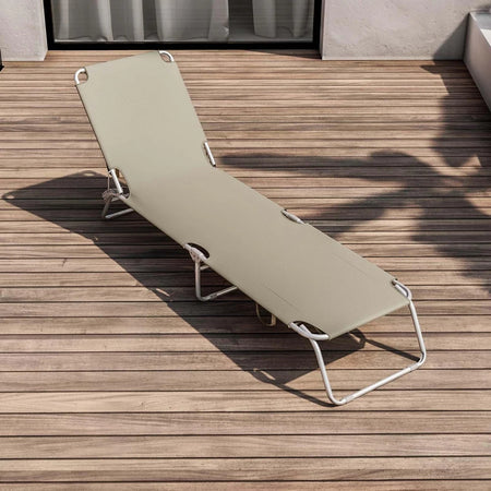 Lettino Prendisole Pieghevole Senza Parasole Con Schienale Regolabile Brandina Beige 281024